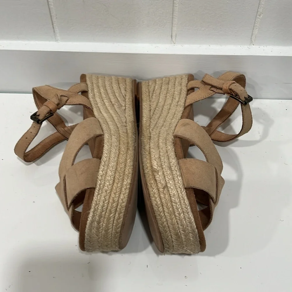 Toms Tan‎ Platform Shoes with Crisscross Straps